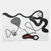 Linge De Cuisine Motif de rétention : Abstrait noir, blanc, gris et (Horizontal)