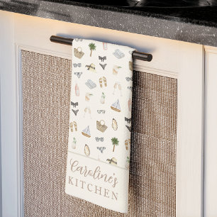 Linge De Cuisine Motif de retraite côtière estivale personnalisée
