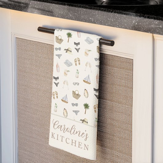 Linge De Cuisine Motif de retraite côtière estivale personnalisée