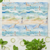 Linge De Cuisine Motif de rivage de bécasseau côtier (2) (Plié)
