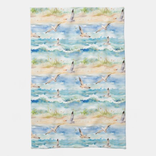 Linge De Cuisine Motif de rivage de bécasseau côtier (2) (Vertical)