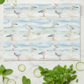 Linge De Cuisine Motif de rivage de bécasseau côtier (6) (Plié)