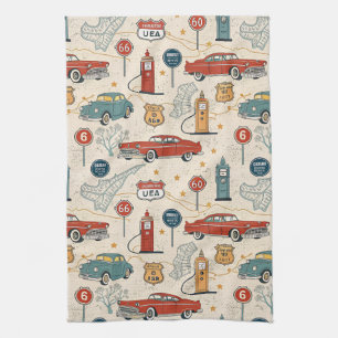 Linge De Cuisine Motif de road trip vintage (2)