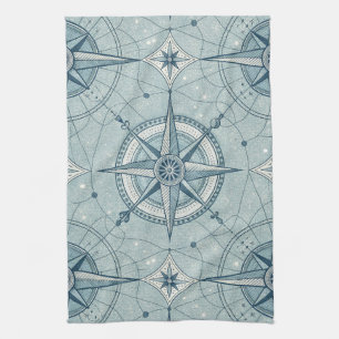 Linge De Cuisine Motif de rose des vents de compas nautique vintage