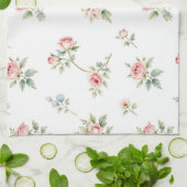 Linge De Cuisine Motif de roses roses aquarelle romantique (Plié)