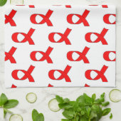 Linge De Cuisine Motif de ruban rouge (Plié)