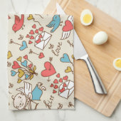 Linge De Cuisine Motif de Saint-Valentin avec le cupidon (Quart Plié)