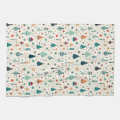 Linge De Cuisine Motif de sapin de Noël Rétro minimal (Horizontal)