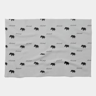 Linge De Cuisine motif de silhouette rhinocéros