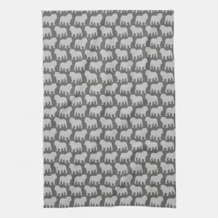Linge De Cuisine Motif de silhouettes de bouledogue