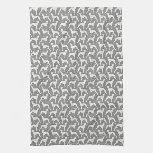 Linge De Cuisine Motif de silhouettes de whippet (Vertical)