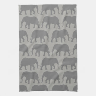 Linge De Cuisine Motif de silhouettes d'éléphant africain