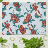 Linge De Cuisine Motif de singes joueurs du Lotus Blanc (Plié)