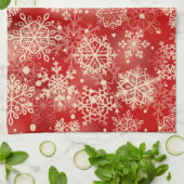 Linge De Cuisine Motif de snowflakes (Plié)