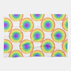 Linge De Cuisine Motif de spirale arc-en-ciel