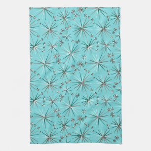 Linge De Cuisine Motif de Spoutnik de la moitié du siècle, bleu d