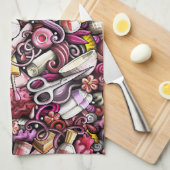 Linge De Cuisine Motif de studio de clou (Quart Plié)