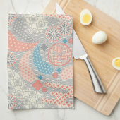 Linge De Cuisine motif de style japonais. Illustration. (Quart Plié)