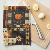 Linge De Cuisine Motif de surface composée d'art populaire primitif (Quart Plié)