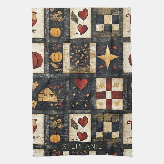 Linge De Cuisine Motif de surface composée d'automne principal | Ré (Vertical)