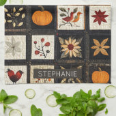 Linge De Cuisine Motif de surface composée d'automne rustique | Mot (Plié)