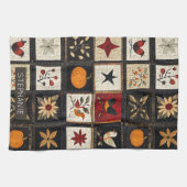 Linge De Cuisine Motif de surface composée d'automne rustique | Mot (Horizontal)