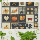 Linge De Cuisine Motif de surface composée d'automne rustique | Pat (Plié)