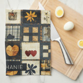 Linge De Cuisine Motif de surface composée d'automne rustique | Pat (Quart Plié)