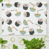 Linge De Cuisine Motif de sushis et nouilles (Plié)