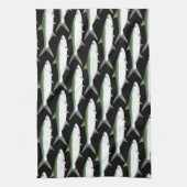 Linge De Cuisine Motif de tarpon sur le noir (Vertical)