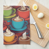 Linge De Cuisine Motif de tasses colorées (Quart Plié)