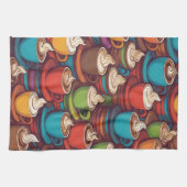 Linge De Cuisine Motif de tasses colorées (Horizontal)