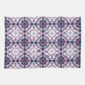 Linge De Cuisine Motif de teinture bleu et rouge (Horizontal)