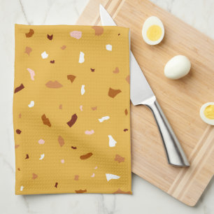 Linge De Cuisine Motif de Terrazzo Jaune