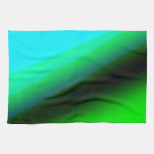 Linge De Cuisine Motif de texture abstraite arc-en-ciel vert bleu t