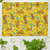 Linge De Cuisine Motif de tigre d'or asiatique (Plié)
