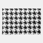 Linge De Cuisine Motif de tissage classique noir à dents noires (Horizontal)