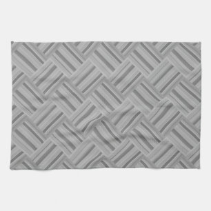 Linge De Cuisine Motif de tissage en diagonale rayures grises