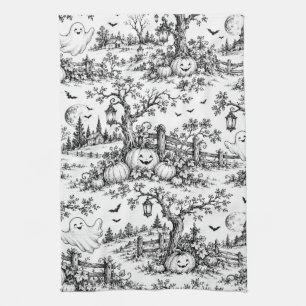 Linge De Cuisine Motif de toile de Pâques vintage avec citrouilles