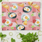 Linge De Cuisine Motif de tomate et d'oeufs au plat (Plié)