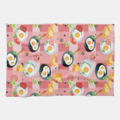 Linge De Cuisine Motif de tomate et d'oeufs au plat (Horizontal)