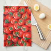 Linge De Cuisine Motif de tomates cerises rouges (Quart Plié)