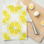 Linge De Cuisine Motif de tranche de citron aquarelle (Quart Plié)
