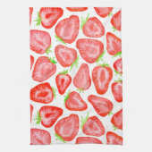 Linge De Cuisine Motif de tranches de fraise d'aquarelle (Vertical)