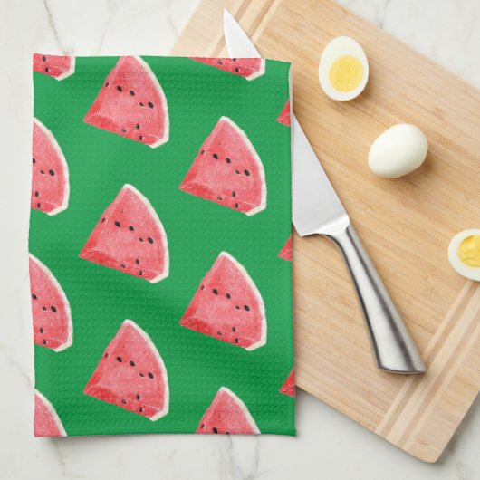 Linge De Cuisine Motif de tranches de pastèque d'été (Quart Plié)
