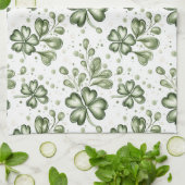 Linge De Cuisine  Motif de trèfle vert • St. Patrick's Day  (Plié)