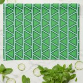 Linge De Cuisine Motif de triangle vert à trois tons abstrait (Plié)