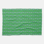 Linge De Cuisine Motif de triangle vert à trois tons abstrait (Horizontal)