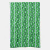 Linge De Cuisine Motif de triangle vert à trois tons abstrait (Vertical)