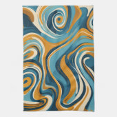 Linge De Cuisine Motif de trippage bleu à billes en acier liquide O (Vertical)